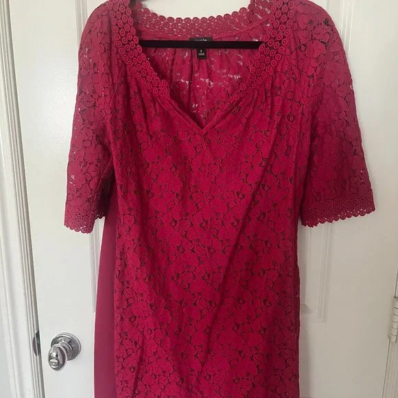 Nicole By Nicole Miller Dresses | Nicole By Nicole Miller Fushia Pink Lace Dress Size 8 | Color: Pink | Size: 8 | Swapstyleshop's Closet